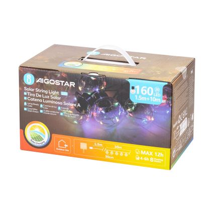 Aigostar - LED sončni  niz 20xLED/8 funkcij 11,5m IP65 večbarven