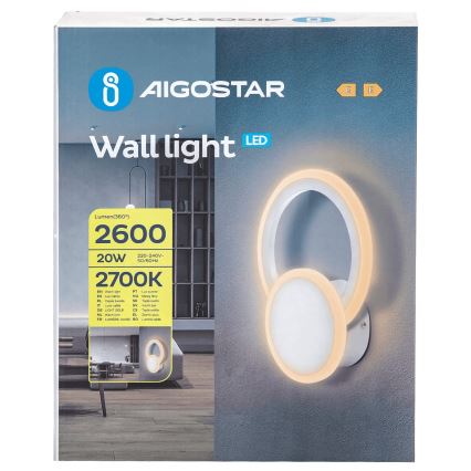 Aigostar - LED Stenska svetilka LED/20W/230V 2700K bela