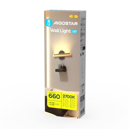 Aigostar - LED Stenska svetilka LED/6,5W/230V 2700K