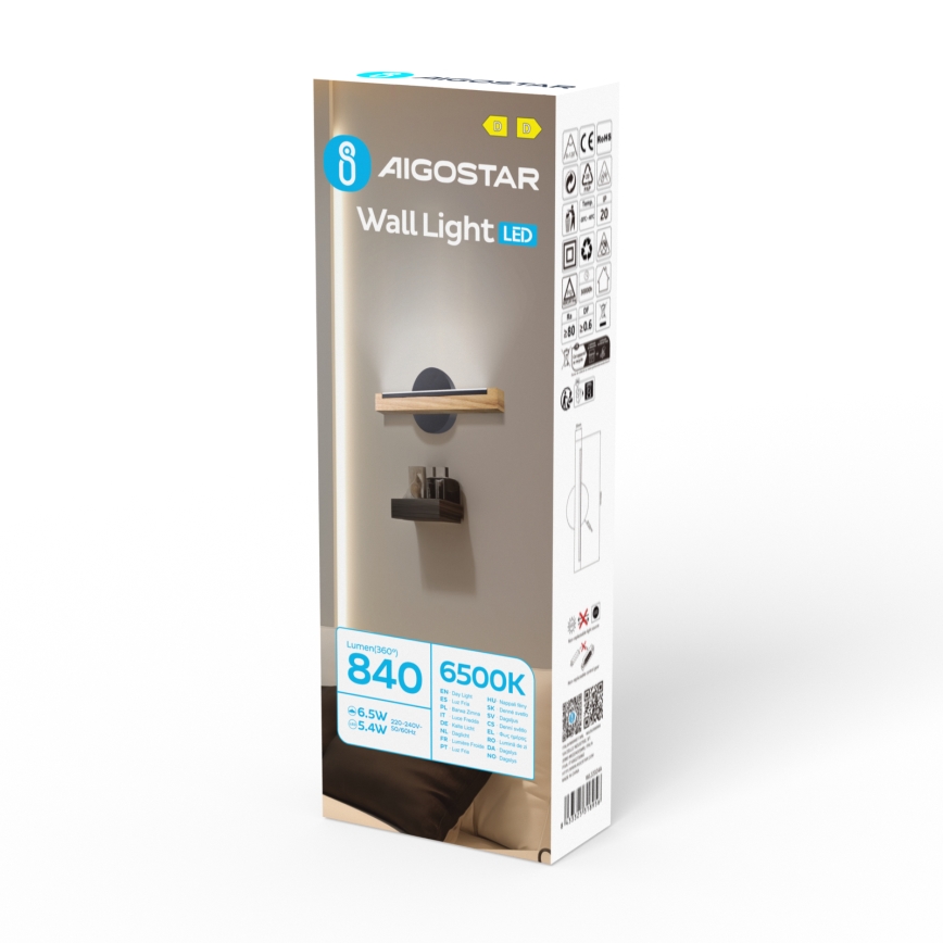 Aigostar - LED Stenska svetilka LED/6,5W/230V 6500K