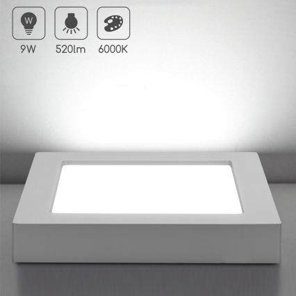 Aigostar - LED stropna nadgradna svetilka LED/9W/230V 6000K 12,2x12,2 cm bela