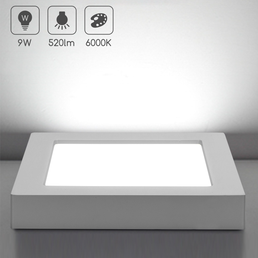 Aigostar - LED stropna nadgradna svetilka LED/9W/230V 6000K 12,2x12,2 cm bela