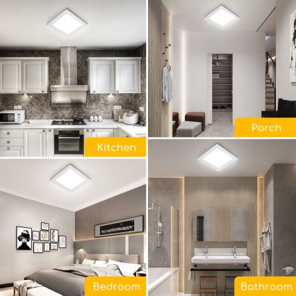 Aigostar - LED stropna nadgradna svetilka LED/9W/230V 6000K 12,2x12,2 cm bela