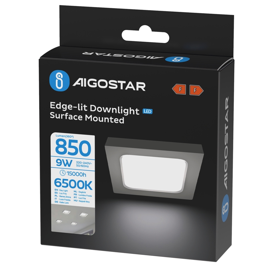 Aigostar - LED stropna nadgradna svetilka LED/9W/230V 6000K 12,2x12,2 cm bela