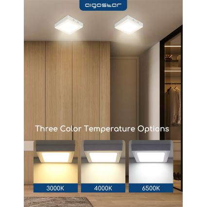 Aigostar - LED stropna nadometna svetilka LED/18W/230V 4000K 22,6x22,6 cm bela