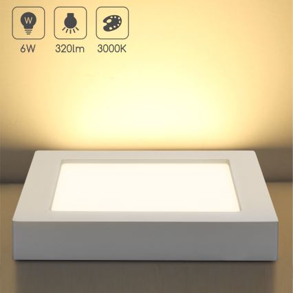 Aigostar - LED stropna nadometna svetilka LED/6W/230V 3000K 12,2x12,2 cm bela