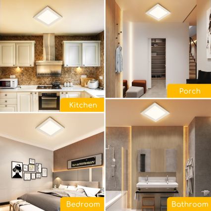 Aigostar - LED stropna nadometna svetilka LED/6W/230V 3000K 12,2x12,2 cm bela