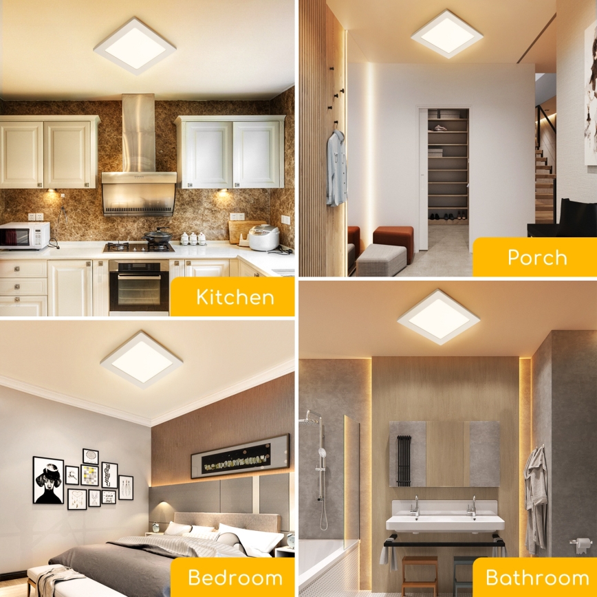 Aigostar - LED stropna nadometna svetilka LED/6W/230V 3000K 12,2x12,2 cm bela