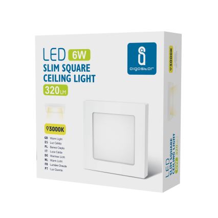 Aigostar - LED stropna nadometna svetilka LED/6W/230V 3000K 12,2x12,2 cm bela