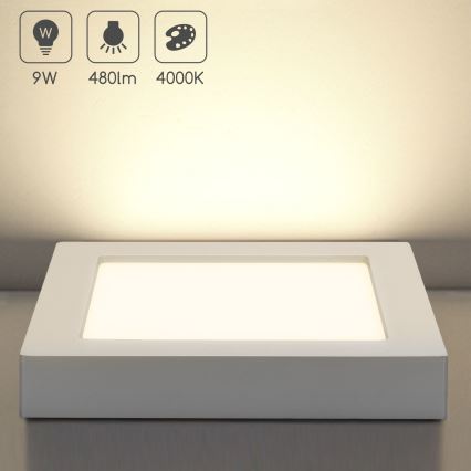 Aigostar - LED stropna nadometna svetilka LED/9W/230V 4000K 12,2x12,2 cm bela