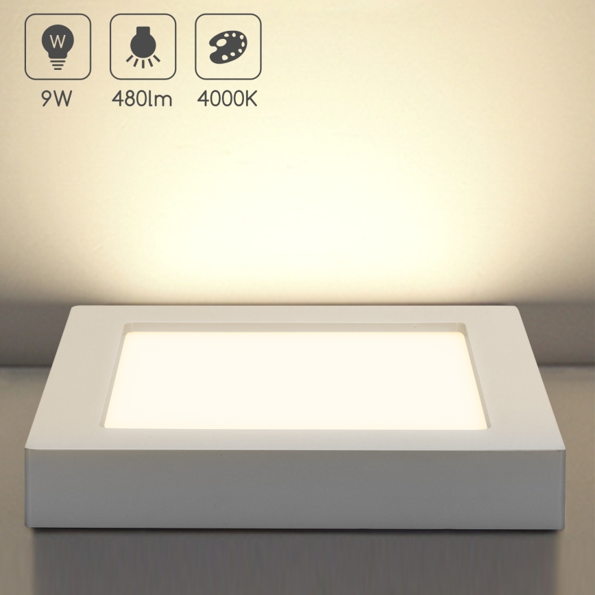 Aigostar - LED stropna nadometna svetilka LED/9W/230V 4000K 12,2x12,2 cm bela