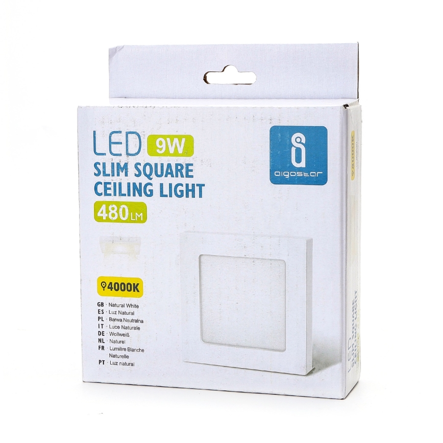 Aigostar - LED stropna nadometna svetilka LED/9W/230V 4000K 12,2x12,2 cm bela