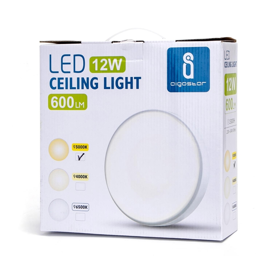 Aigostar - LED Stropna svetilka LED/12W/230V 3000K pr. 23 cm bela