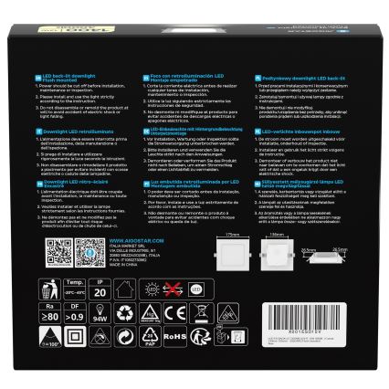 Aigostar - LED Stropna svetilka LED/12W/230V 4000K 17,5x17,5 cm bela