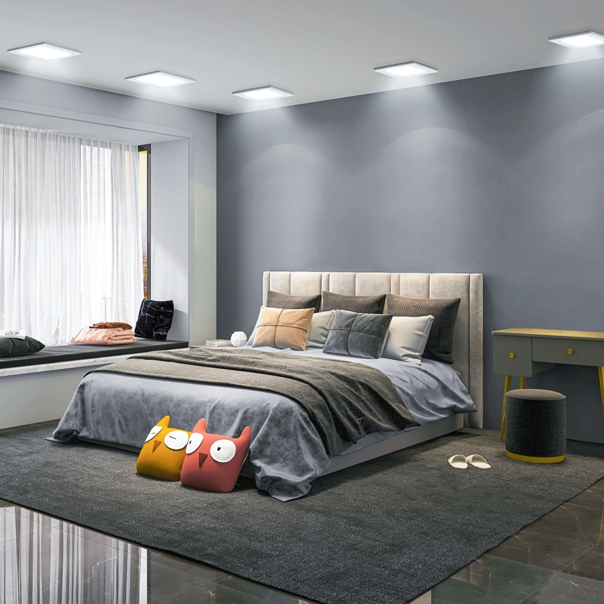 Aigostar - LED Stropna svetilka LED/12W/230V 6500K 17,5x17,5 cm bela