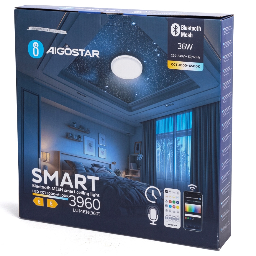 Aigostar - Zatemnljivo LED stropno svetilo MESH LED/36W/230V 3000-6500K premer 49,5 cm + daljinski upravljalnik