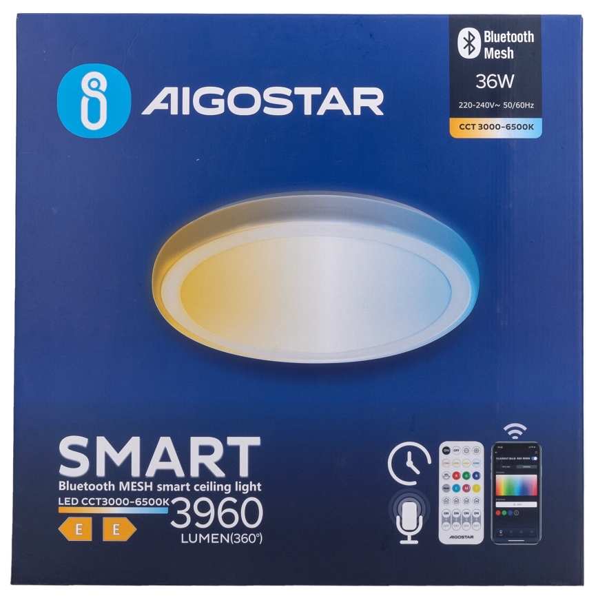 Aigostar - Zatemnljivo LED stropno svetilo MESH LED/36W/230V 3000-6500K premer 49,5 cm + daljinski upravljalnik