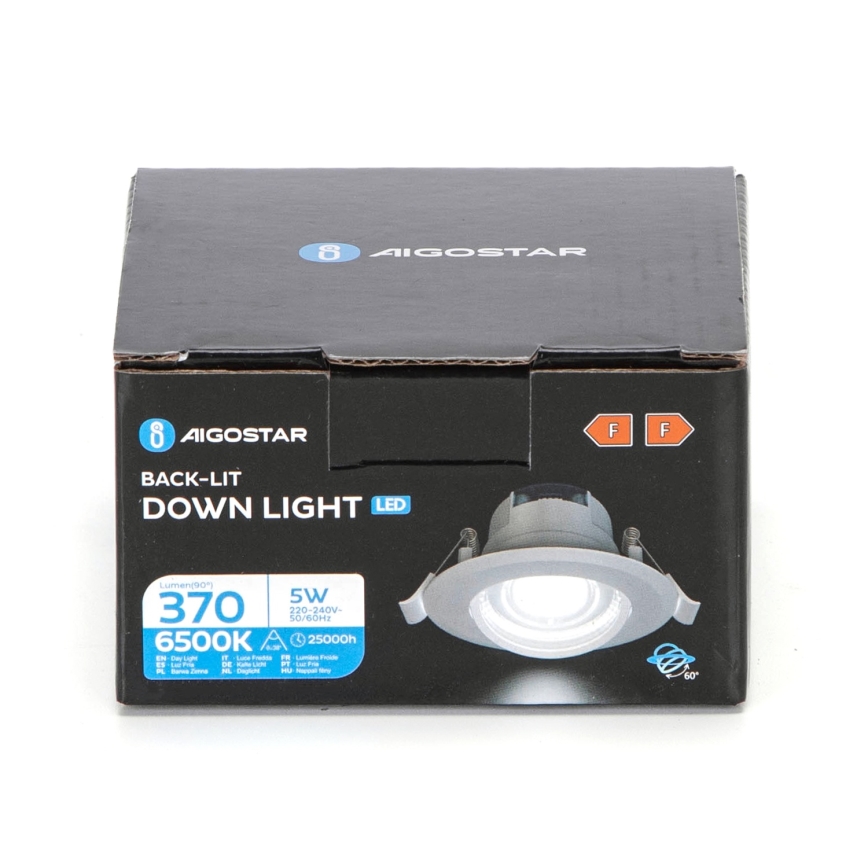 Aigostar - LED Stropna svetilka LED/5W/230V 6500K pr. 8,5 cm bela