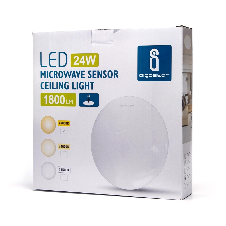 Aigostar - LED Stropna svetilka s senzorjem LED/24W/230V 3000K