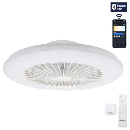 Aigostar - LED zatemnitvena stropna svetilka z ventilatorjem LED/40W/230V 2700-6500K premer 48,5 cm bela + daljinski upravljalnik