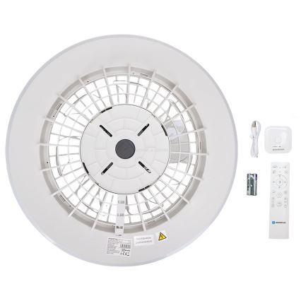 Aigostar - LED zatemnitvena stropna svetilka z ventilatorjem LED/40W/230V 2700-6500K premer 48,5 cm bela + daljinski upravljalnik