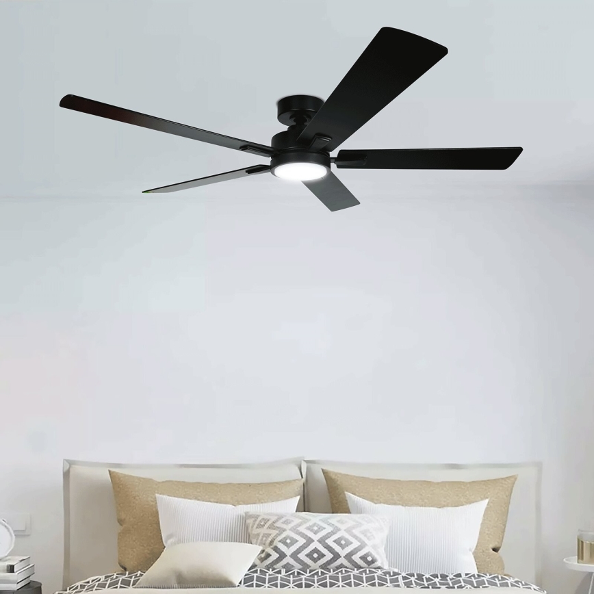 Aigostar - LED stropni ventilator z zatemnitvijo LED/20W/230V 2700-6500K 132cm črna + daljinski upravljalnik