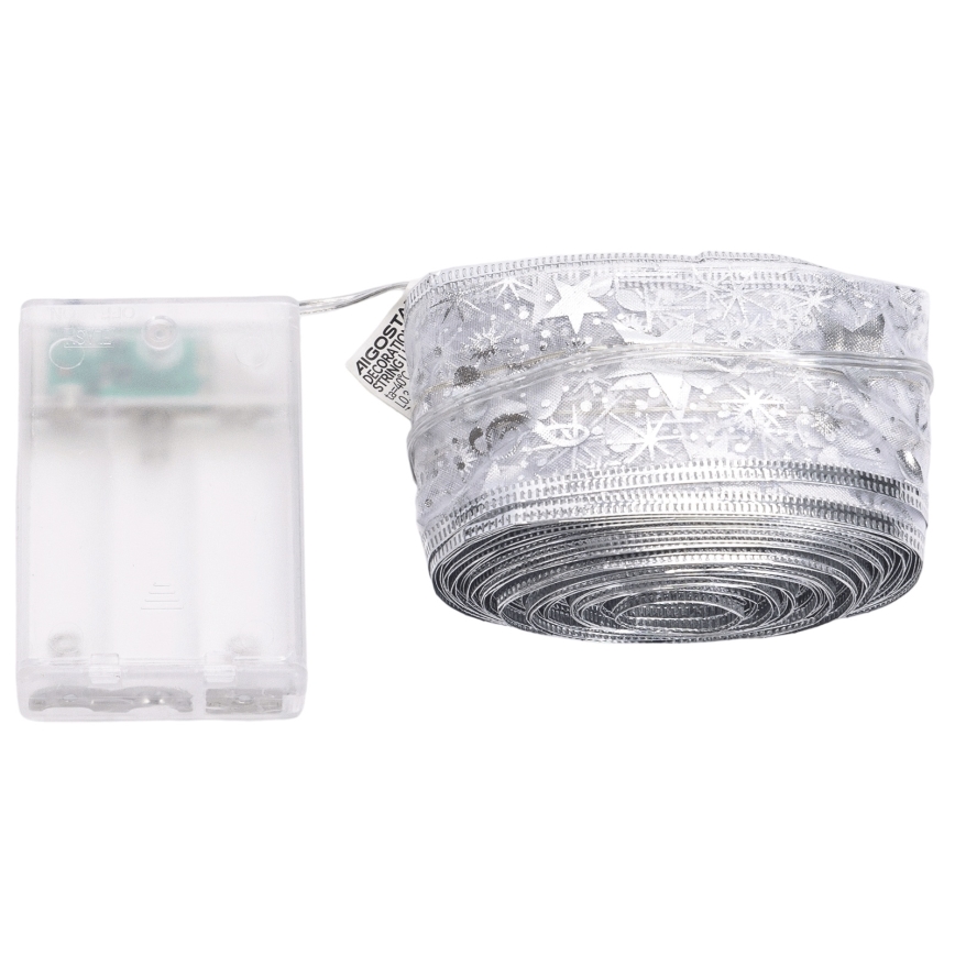 Aigostar - LED veriga 100xLED/3xAA 10 m topla bela srebrna