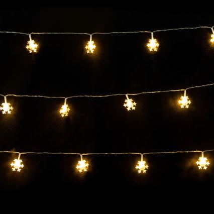 Aigostar - LED svetlobni niz 10xLED/3xAA 1,5m topla bela snežinke