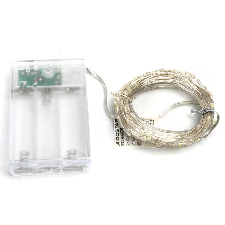 Aigostar - LED veriga 100xLED/3xAA 10,3m hladna bela