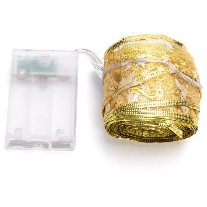 Aigostar - LED niz 100 LED/3×AA, 10 m, topla bela, zlata