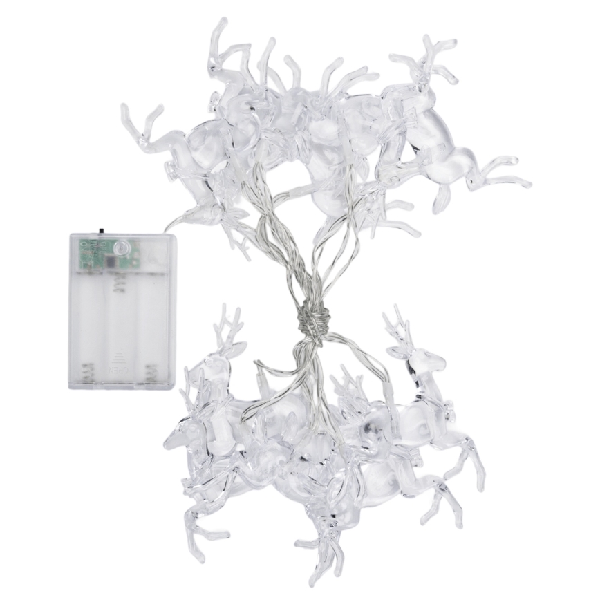 Aigostar - LED veriga 10xLED/3xAA, 1,5 m, topla bela, motiv jelenov