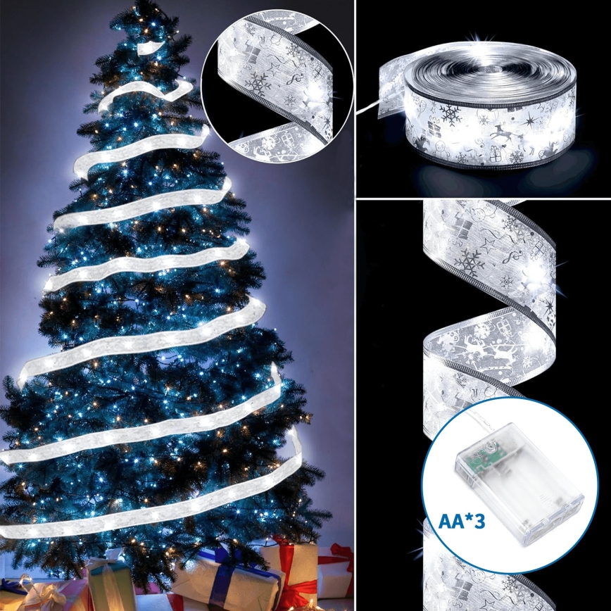 Aigostar - LED veriga 20xLED/3xAA 2 m topla bela srebrna