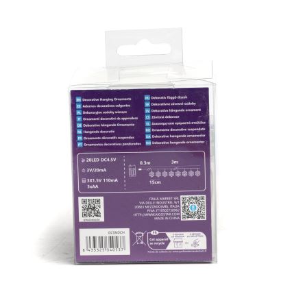 Aigostar - LED veriga 20xLED/3xAA 3,3m snežinke