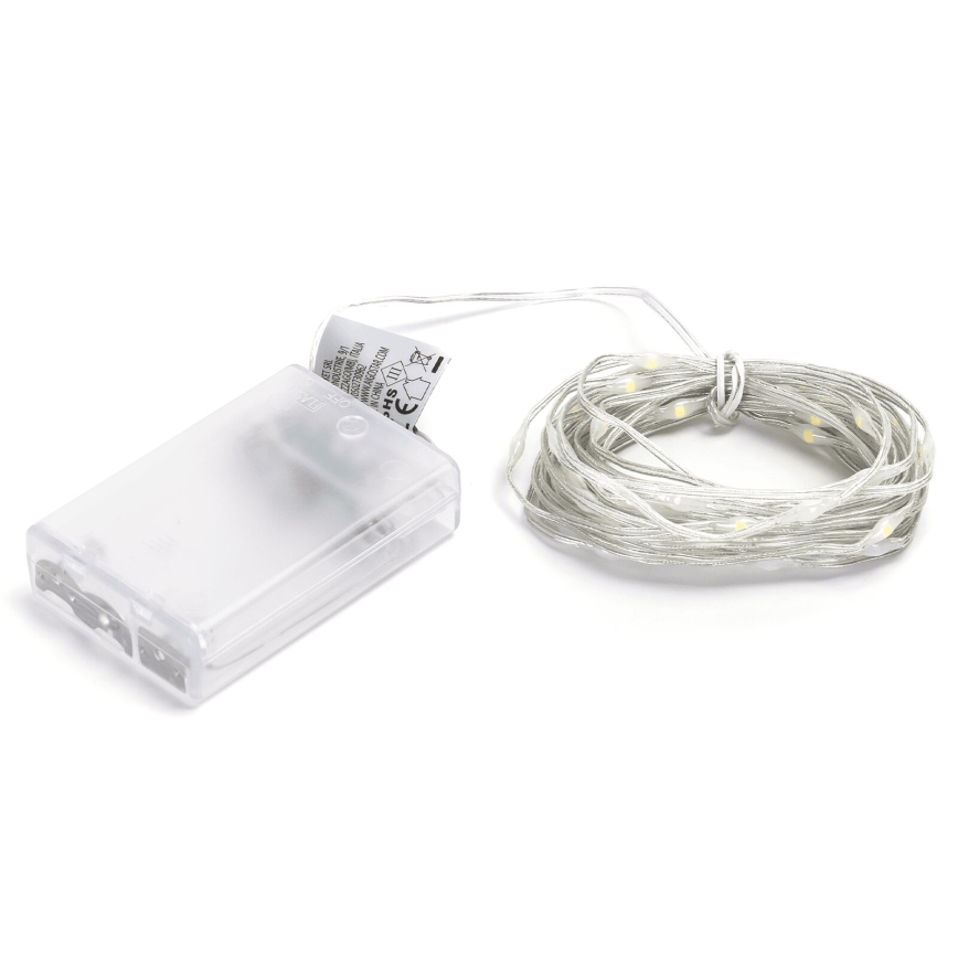 Aigostar - LED veriga 50xLED/3xAA 5,3m hladno bela