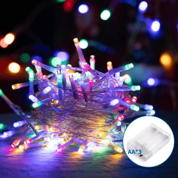 Aigostar - LED  veriga 50xLED/3xAA 5,3m večbarvna