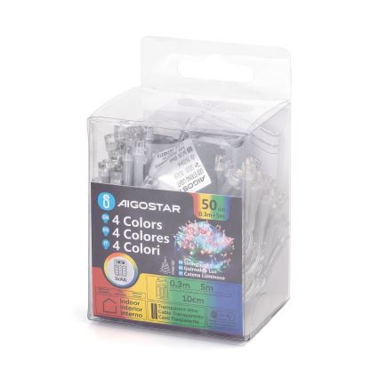 Aigostar - LED  veriga 50xLED/3xAA 5,3m večbarvna
