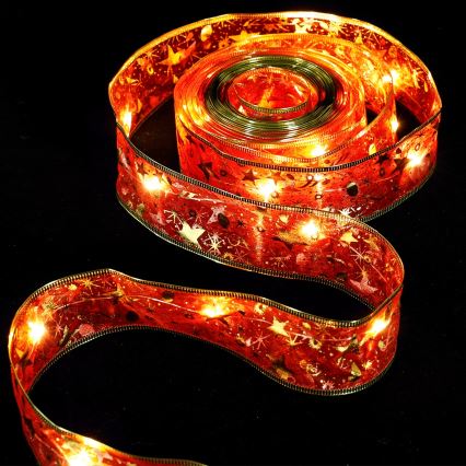 Aigostar - LED veriga 50xLED/3xAA 5 m topla bela, rdeča