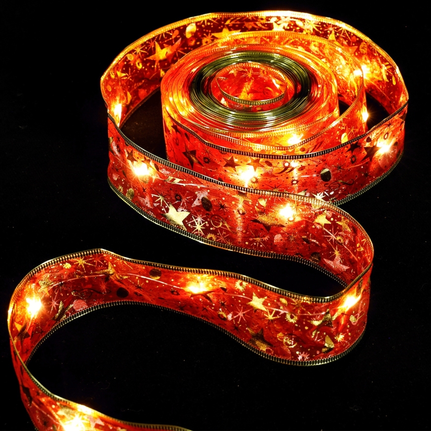 Aigostar - LED veriga 50xLED/3xAA 5 m topla bela, rdeča