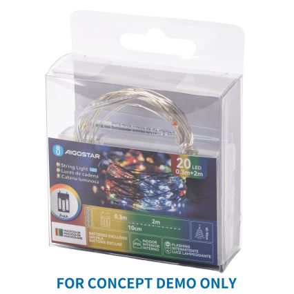 Aigostar - LED veriga lučk z zamaškom za steklenico 40xLED/3xLR44 4m večbarvna