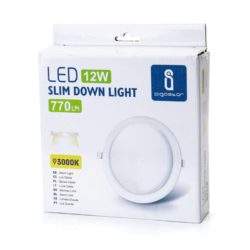 Aigostar - LED vgradna stropna svetilka LED/12W/230V 3000K premer 17 cm bela