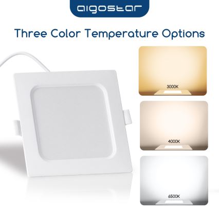 Aigostar - LED vgradna stropna svetilka LED/6W/230V 3000K 12x12 cm bela