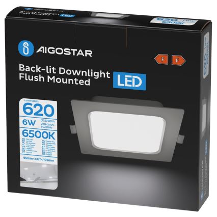 Aigostar - LED vgradna stropna svetilka LED/6W/230V 6500K 12x12 cm bela
