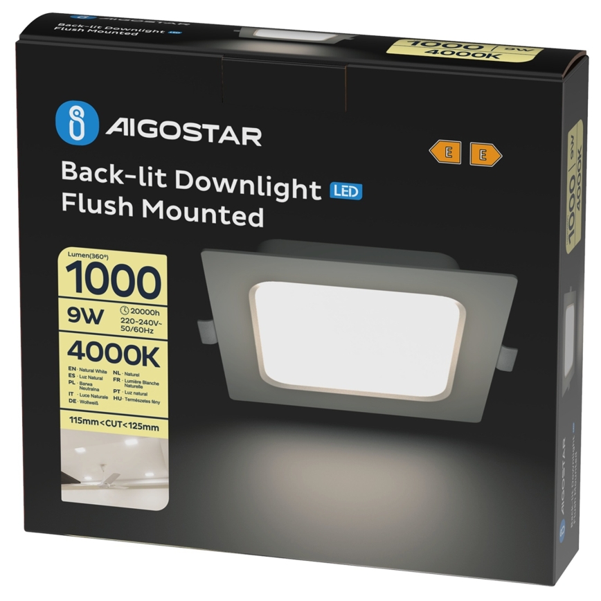 Aigostar - LED vgradna stropna svetilka LED/9W/230V 4000K 14,5x14,5 cm bela