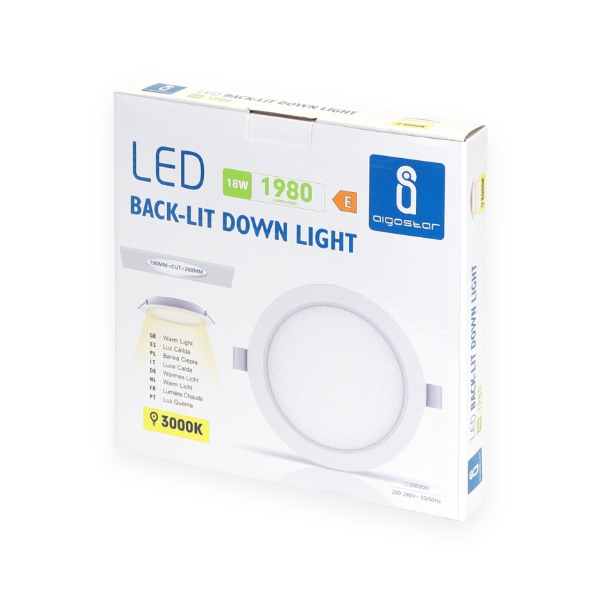 Aigostar - LED Vgradna svetilka LED/18W/230V 3000K pr. 27,5 cm bela