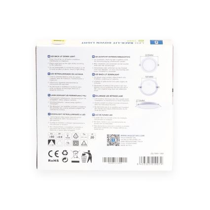 Aigostar - LED Vgradna svetilka LED/18W/230V 3000K pr. 27,5 cm bela