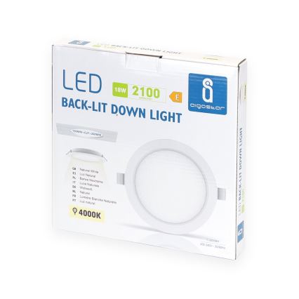Aigostar - LED Vgradna svetilka LED/18W/230V 4000K pr. 22 cm bela