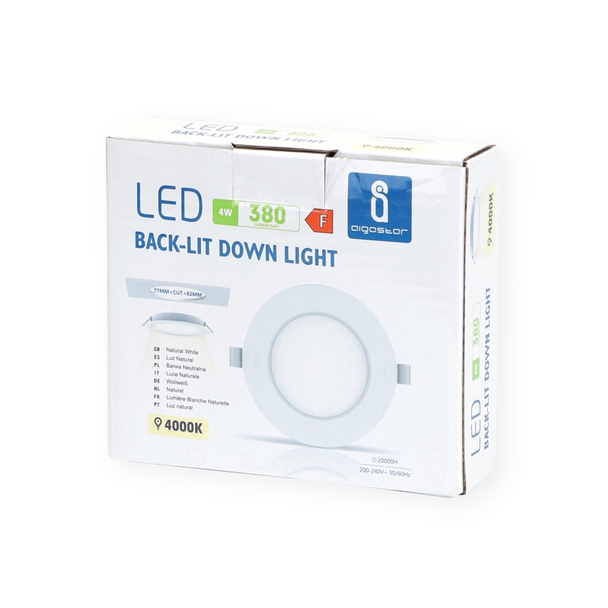 Aigostar - LED Vgradna svetilka LED/4W/230V 4000K pr. 9,8 cm bela