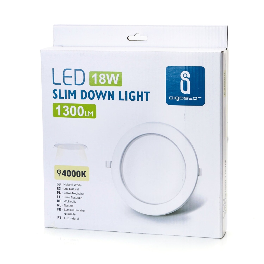 Aigostar - LED Vgradna svetilka ULTRATHIN LED/18W/230V 4000K bela