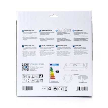 Aigostar - LED Vgradna svetilka ULTRATHIN LED/18W/230V 4000K bela