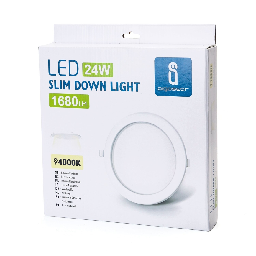 Aigostar - LED Vgradna svetilka ULTRATHIN LED/24W/230V 4000K bela